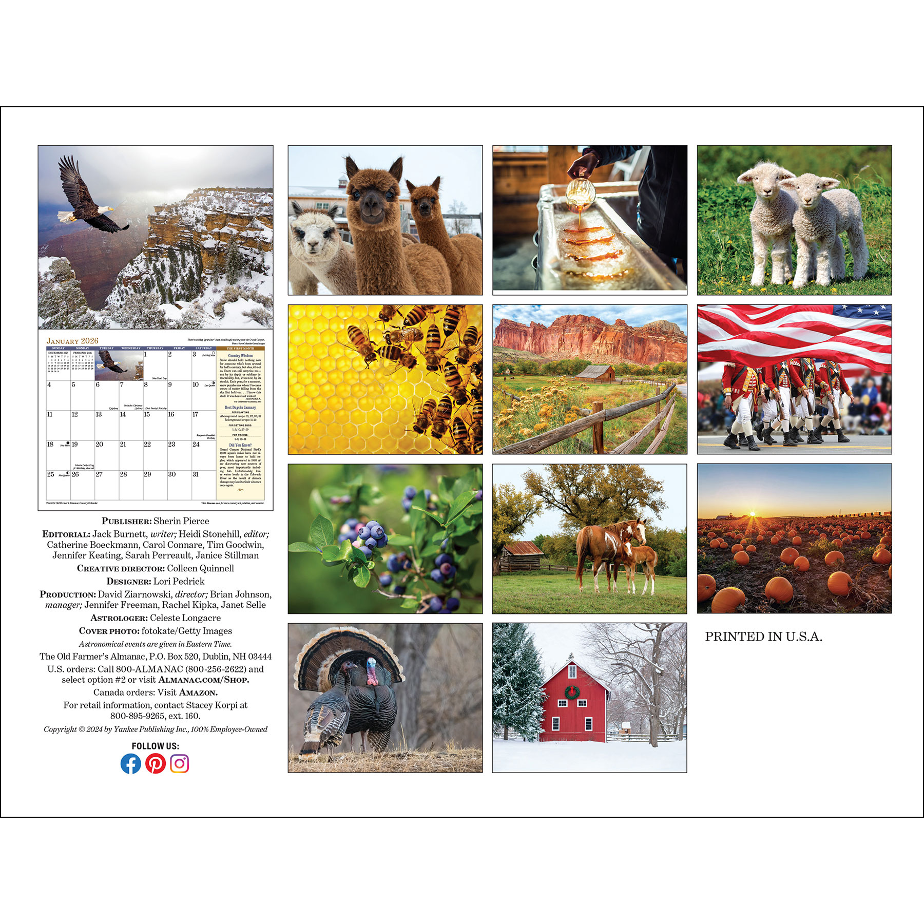 2026 Country Calendar Back
