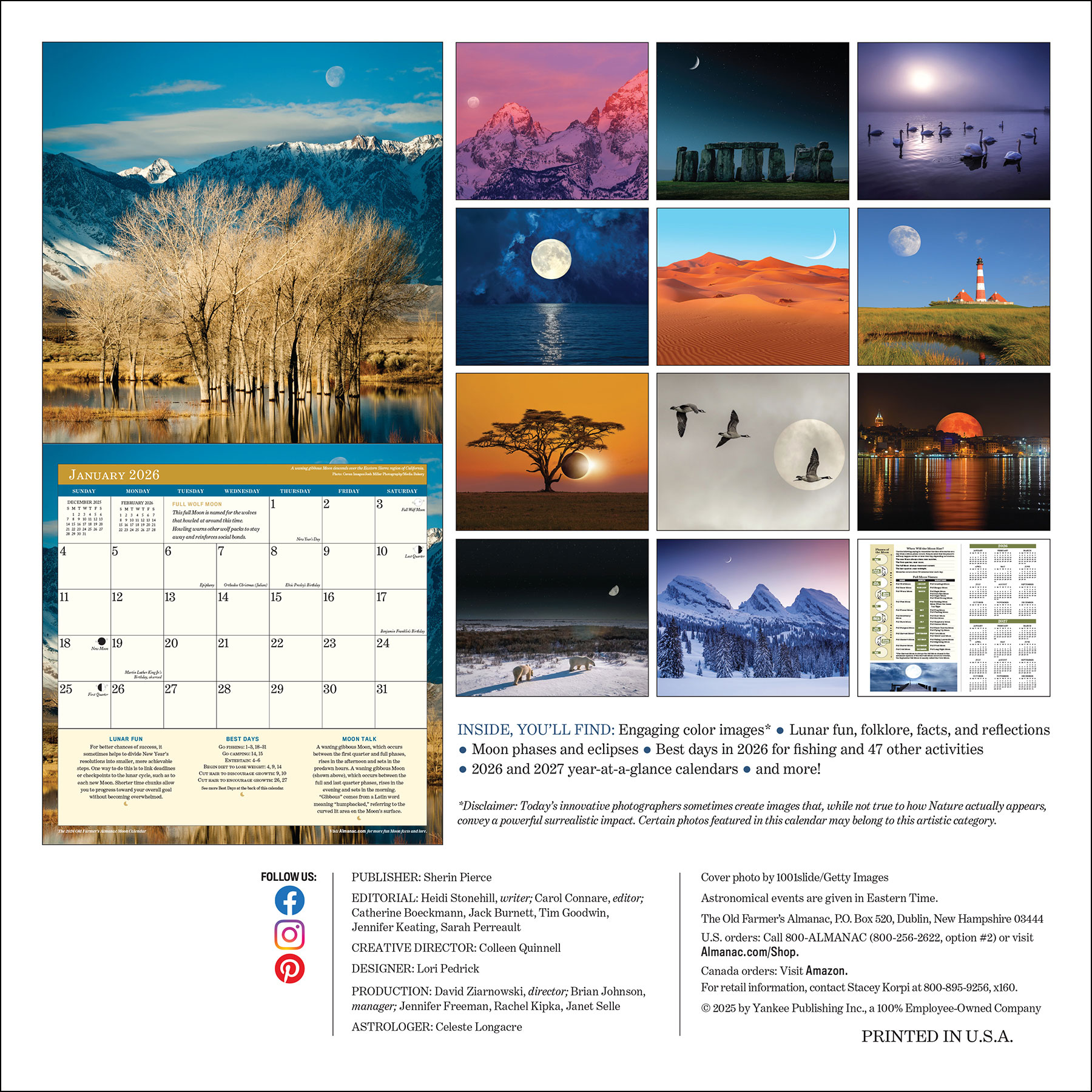 2026 Moon Calendar Back