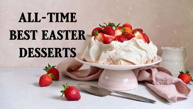 Homemade delicious meringue cake "Pavlova" with fresh straberry and mascarpone on a white background. best all-time easter desserts