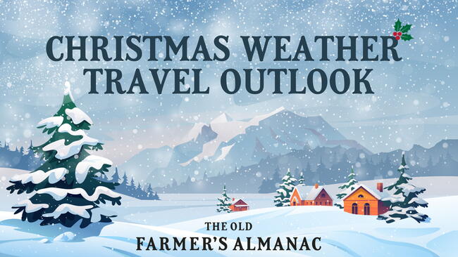 Outdoor christmas scene, christmas weather travel outlook, houses in the snow