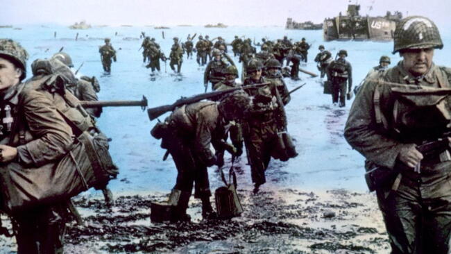 D-Day Color Photograph 