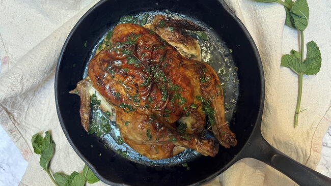 Roasted Lemon-Balm Chicken
