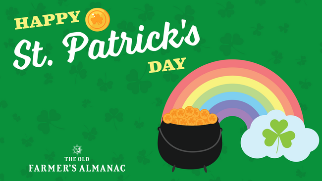 pot of gold with a rainbow, happy saint patrick's day