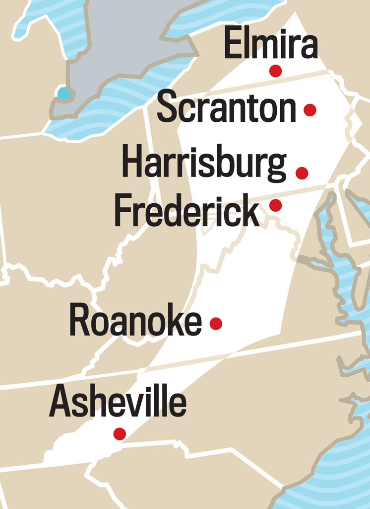 Map showing Old Farmer's Almanac long range weather region number 3